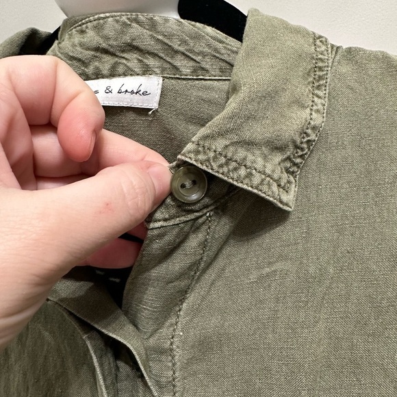 Young Fabulous & Broke River Raw Edge Cadet Green Romper sz L - Picture 9 of 16